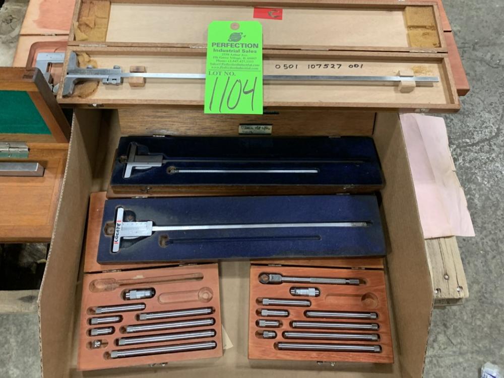 Lot of Assorted Inspection Gages Including Calipers, Depth Gages and ...