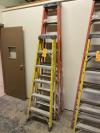 Lot Comprising 8' Werner and 6' Green Bull Fiberglass Extension Ladders