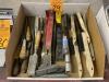 Lot of assorted Files, Wire Brushes, Crowbars and Box Cutters