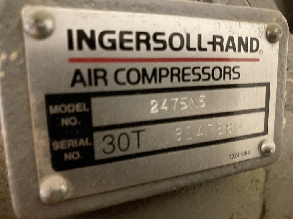 Ingersoll Rand 2475N5 5 HP Air Compressor, s/n 30T 814758, Mounted on