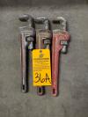 Lot of (3) 14" Ridgid Pipe Wrenches