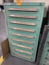 Stanley Vidmar Ball Bearing Tool Cabinet w/ Contents Including Contactors, Cushman Parts, and Clark Parts