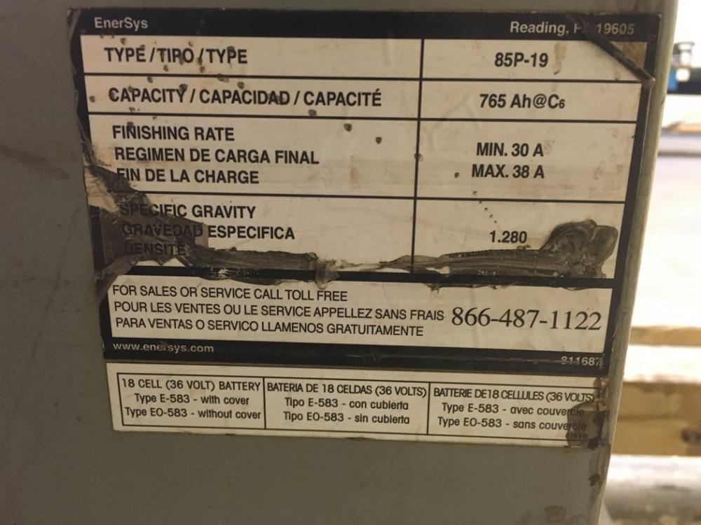 Enersys 85p 19 Forklift Battery S N Na Price Estimate Us Us
