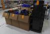 Lot of Assorted Parts Bin Totes w/ Tote Rack