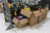 Lot of Assorted Parts Bin Totes w/ Tote Rack