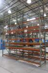 (2) Sections of 18' T x 8' Cross Beams x 42" Deep Tear Drop Style Pallet Racking (Metalworking Area)