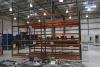 (2) Sections of Tear Drop Style Pallet Racking w/ (2) 12' T Uprights, (1) 18' T Upright, 10' Cross Beams, 36" Deep