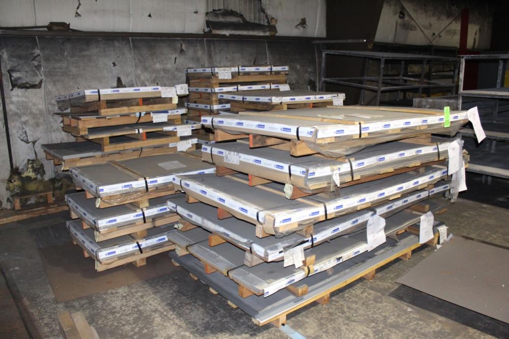 Lot of (30) Pallets Unused Sheet Metal Steel Stock Including (7) 28" x 49" 24 Ga. 304 S.S.,(6
