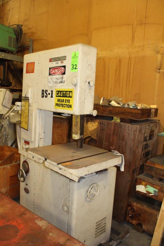 Powermatic 87 20 Vertical Bandsaw S N 67 8418 Not In Service