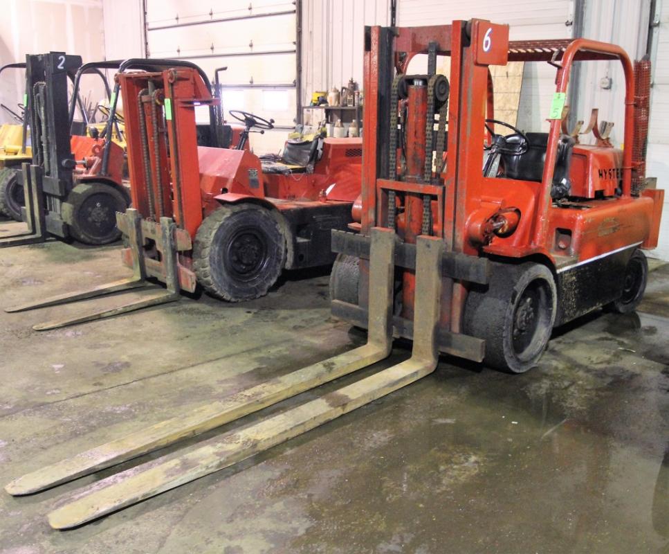 15 000 Lb Hyster S150a Lp Forklift S N A024d05905j 2 Stage Mast 83 Mast Height 99 Lift Height 96 Fork Length Solid Tire Forklift 6 W Counterweight Delayed Release On This Item Until